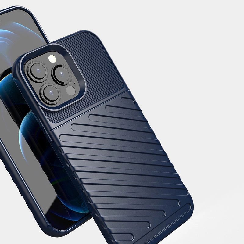 2. Thunder Case Flexibel Robuste Panzer Handyhülle TPU Schutzhülle für iPhone 13 Pro Max blau