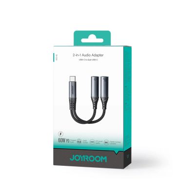 5. Joyroom SY-C03 USB-C auf 2x USB-C 2in1 DAC-Adapter – Schwarz