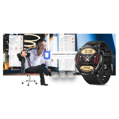 21. Gravity GT21-7 Smartwatch + Schwarzes Silikonarmband