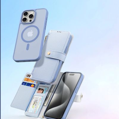 5. Dux Ducis Lawa Lederhülle für iPhone 15 Pro - Blau