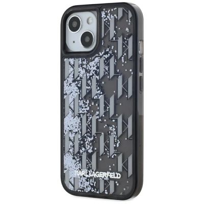 2. Karl Lagerfeld Liquide Glitter Monogram Gradient iPhone 15 Hülle - Schwarz