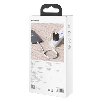 11. Baseus Cafule Series Metal Data USB-C / Lightning 20W PD-Kabel 2 m - Weiß
