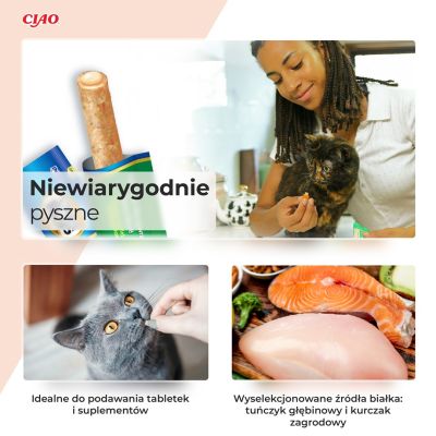 3. INABA Churu Rolls Thunfisch mit Hühnchen – ein Leckerli für Katzen – 4 x 10 g