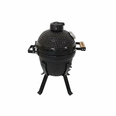 3. Kamado Bono Picnic Keramikgrill, 13 Zoll, Kamado-Grillwagen, Holzkohle (Brennstoff), Schwarz