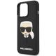 6. Karl Lagerfeld KLHCP14LKH3DBK iPhone 14 Pro 6.1" schwarz / schwarzes Hardcase 3D Rubber Karl`s Head
