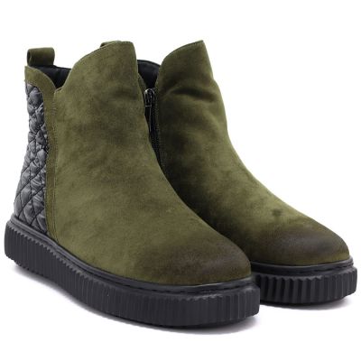 4. Gefütterte grüne Damen-Ankle-Boots Potocki Z25-JE19365