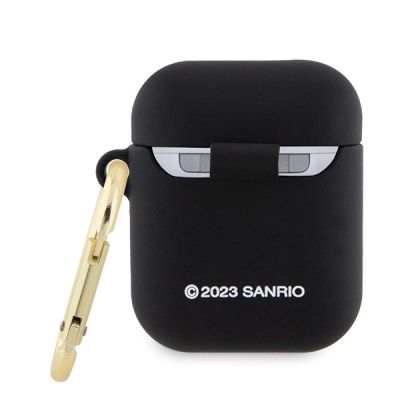 2. Hello Kitty Silikon 3D Kitty Head Hülle für AirPods 1/2 – Schwarz