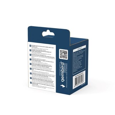7. GEMBIRD UNIVERSAL-REISEADAPTER MIT ERDUNG 15 W, WEISS