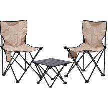 3-in-1 Faltbares Reiseset: Tisch und 2 Stühle, Redcliffs Beige