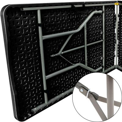 3. Zusammenklappbarer Cateringtisch, 240 x 74 x 74 cm, 150 kg, Schwarz