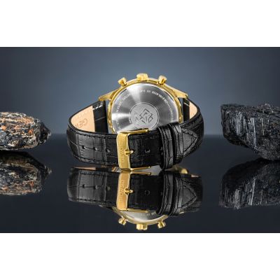 6. Giewont Chronograph Saphir Schwarz und Gold Herrenuhr GW6310-A4