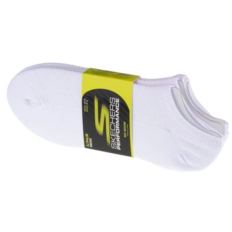 Skechers 3er-Pack No Show Stretch-Socken S101715-WHT Weiß 41-46
