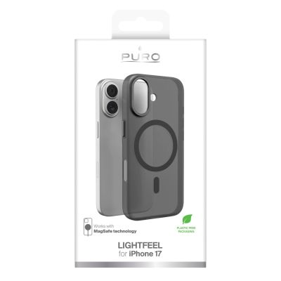 2. Puro Lightfeel Hülle für iPhone 17 kompatibel mit MagSafe – transparent und schwarz