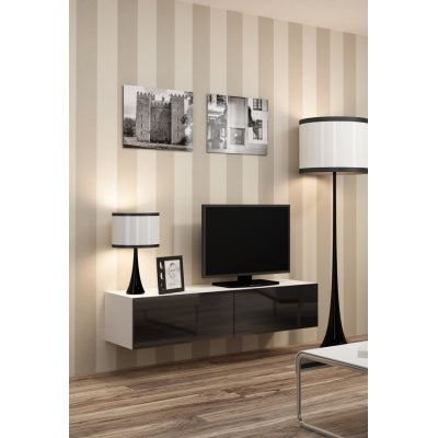 TV-Schrank VIGO '140' 30/140/40 weiß/schwarz glänzend