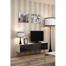 TV-Schrank VIGO '140' 30/140/40 weiß/schwarz glänzend