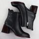 4. Schwarze Damen-Lederstiefeletten mit Zierabsatz Filippo DBT7363
