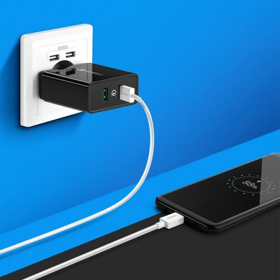 3. Ugreen Wandladegerät 2xUSB-A 36W QC3.0 schwarz (CD161)