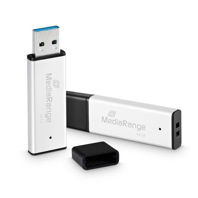 MediaRange MR1901 USB-Stick 64 GB USB Typ-A 3.2 Gen 1 (3.1 Gen 1) Schwarz, Silber