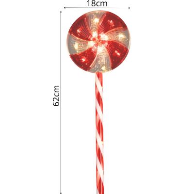 11. LED-Gartendekoration Zucker-Lollis, 3er-Set, warmweiß