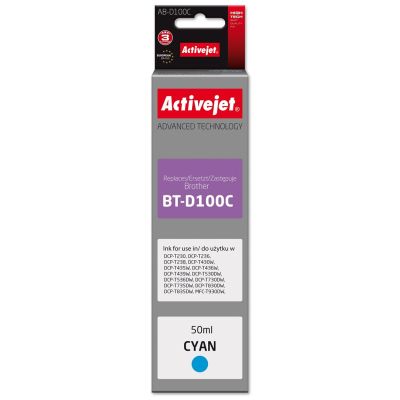 Activejet AB-D100C Tintenflasche (Ersatz für Brother BT-D100C; Supreme; 50 ml; blau)