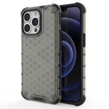 Honeycomb Handyhülle Schutzhülle mit TPU Rahmen für iPhone 13 Pro schwarz