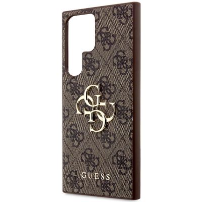 6. Guess 4G Big Metal Logo Hülle für Samsung Galaxy S24 Ultra - Braun