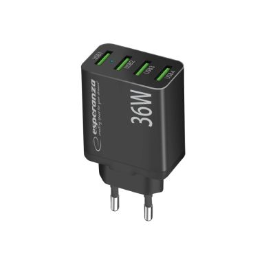 4. ESPERANZA Wandladegerät 36W 4x USB-A QC 3.0 18W EZC107K