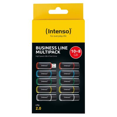 6. Intenso 3511561 USB-Stick 8 GB USB Typ-A 2.0 Schwarz, Rot, Grün, Transparent, Gelb, Blau