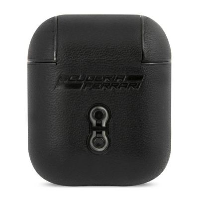 3. Ferrari FESA2LEBK AirPods-Abdeckung schwarz/schwarz On Track Leather