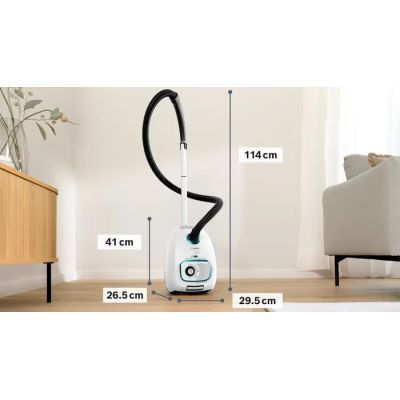 9. Bosch Series 4 BGB41HYG1H Staubsauger mit Beutel (600W; Weiß)