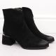 6. Schwarze Wildleder-Ankle-Boots mit hohem Absatz für Damen, Potocki 12422
