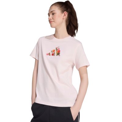 5. adidas Damen-T-Shirt mit Blumenmuster, hellrosa, KT2765