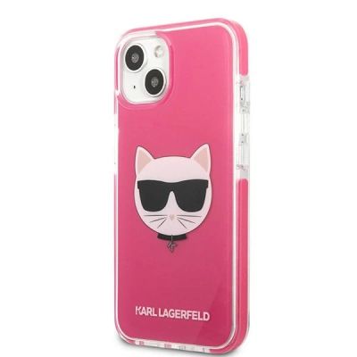 2. Karl Lagerfeld Choupette Head Hülle für iPhone 13 mini – Fuchsia