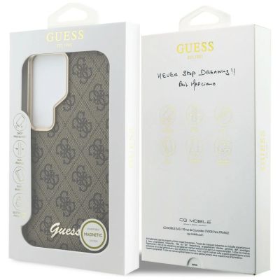 8. Guess 4G Script MagSafe Hülle für Samsung Galaxy S26 Ultra – Braun