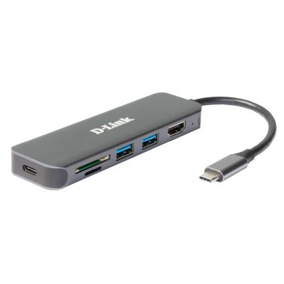 D-Link DUB-2327 Kabelgebundene USB-Typ-C-Dockingstation Grau