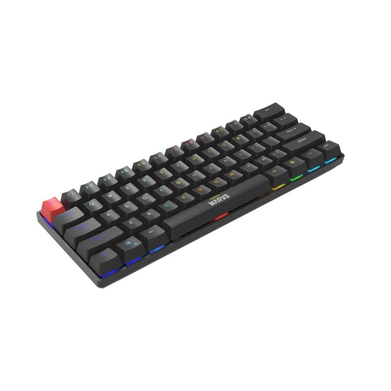 3. Marvo Scorpion KG933G Saber 61 Kabelgebundene mechanische RGB-Gaming-Tastatur 60% UK-Layout (Schwarz) QWERTY-Tastatur Schwarz
