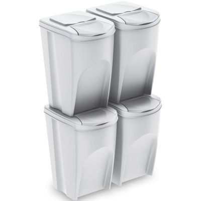 8. Mülltonnen 35 l Sortibox Set 4-teilig, grau