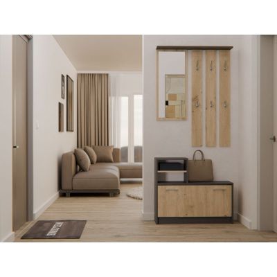 4. KLEIDERSCHUHSCHRANK ANTHRAZIT/HANDWERK