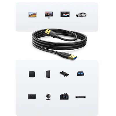 7. Ugreen US128 90576 USB-A 3.0 / USB-A 3.0 5Gb/s Kabel 3m – Schwarz