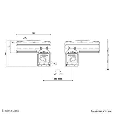 14. Wandhalterung für Fernseher 43-85" NEOMOUNTS WL30-265BL1