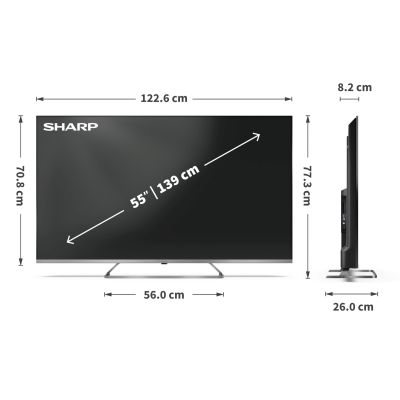 3. SHARP 55JP7265E QLED 55" 4K Ultra HD Google TV Dolby Digital Plus Schwarz