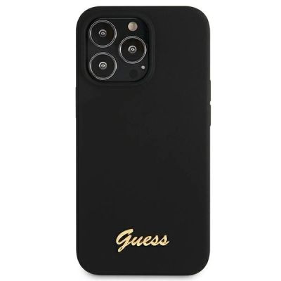 4. Guess GUHMP13XLSLMGBK iPhone 13 Pro Max 6.7" schwarz/schwarz Hardcase Silikonschrift Gold Logo MagSafe