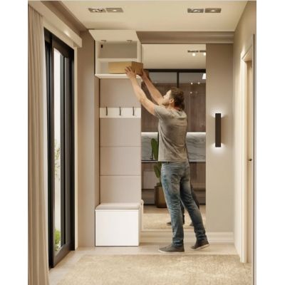 9. Garderobenschrank HAGA, 1 Stück, Weiß