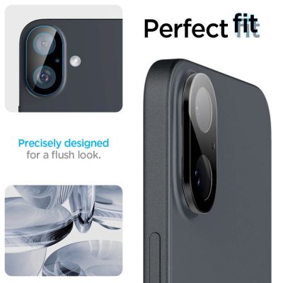 11. Spigen Optik GLAS.TR Kameraschutz 2-PACK für iPhone 16 / 16 PLUS – Schwarz