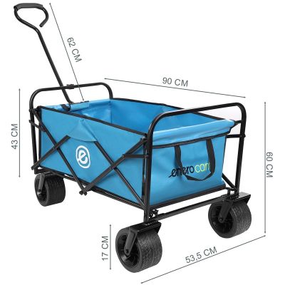28. Deluxe Faltbarer Reise- und Strandbuggy 66x48x90cm mit Griff, Blau