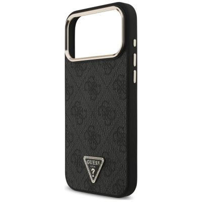 6. Guess 4G Triangle Logo MagSafe Hülle für iPhone 18 Pro Max / 17 Pro Max, schwarz – gold