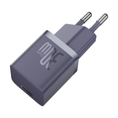 4. Baseus GaN5 30W USB-C EU-Wandladegerät mit lila Kabel , Baseus Dynamic 3 USB-C 100W 1m - Lila