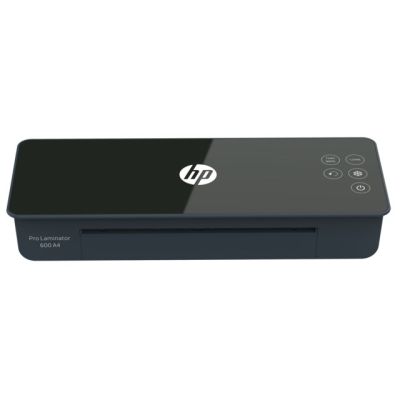 6. HP Laminiergerät PRO LAMINATOR 600 A4, kalt/heiß, Geschwindigkeit 60 cm/min + 15 Laminierfolien: 3x A4, 4x A5, 4x A6, 4x B-Card, schwarz