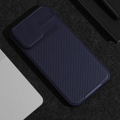 14. Nillkin CamShield Pro magnetische Hülle für iPhone 15 Pro Max mit Kameraschutz – Blau