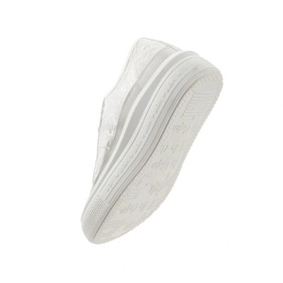 6. Lee Cooper Damen-Sportschuhe, Sneaker, weiß, Plateau, Schnürung